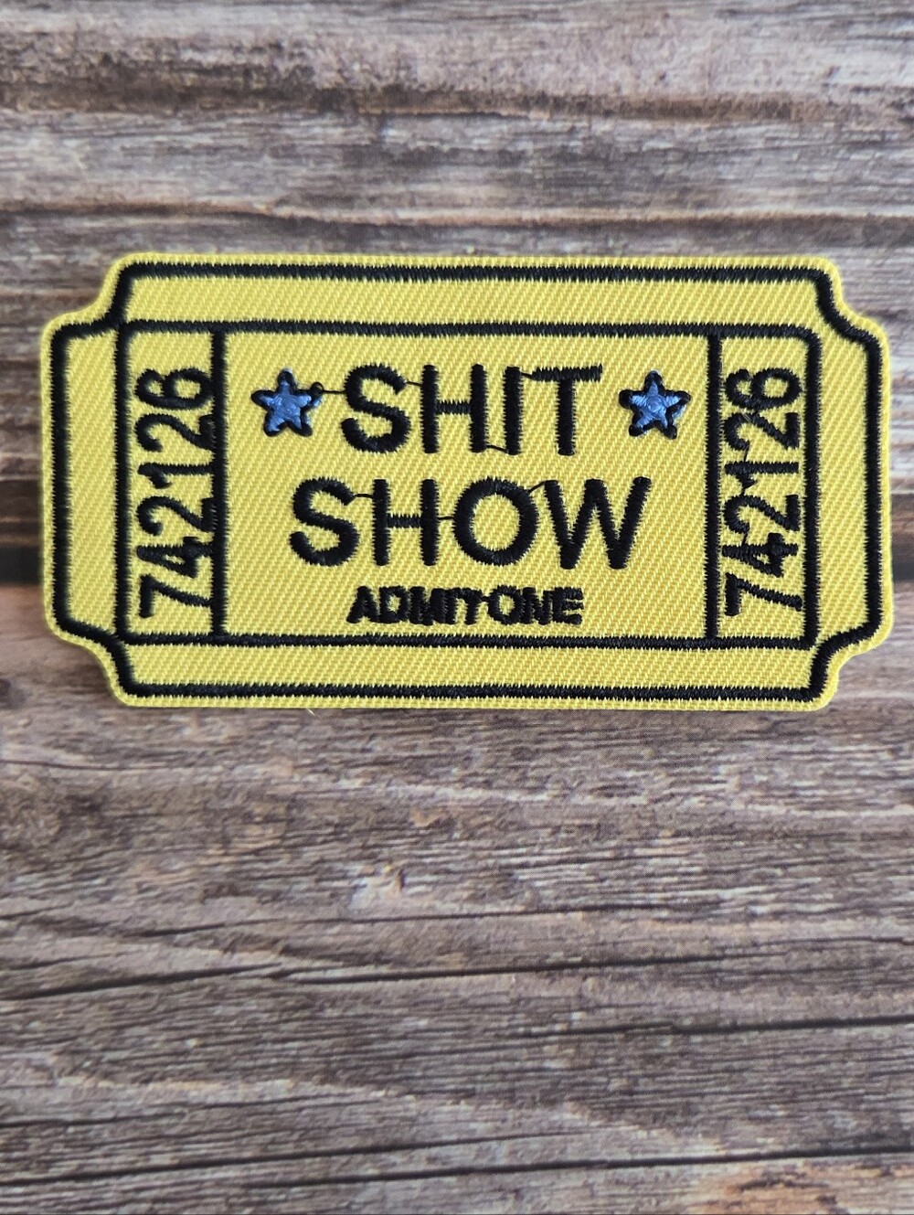 Ticket To The Sht Show Funny Punk Skater Alternative Grunge Iron On Patch
